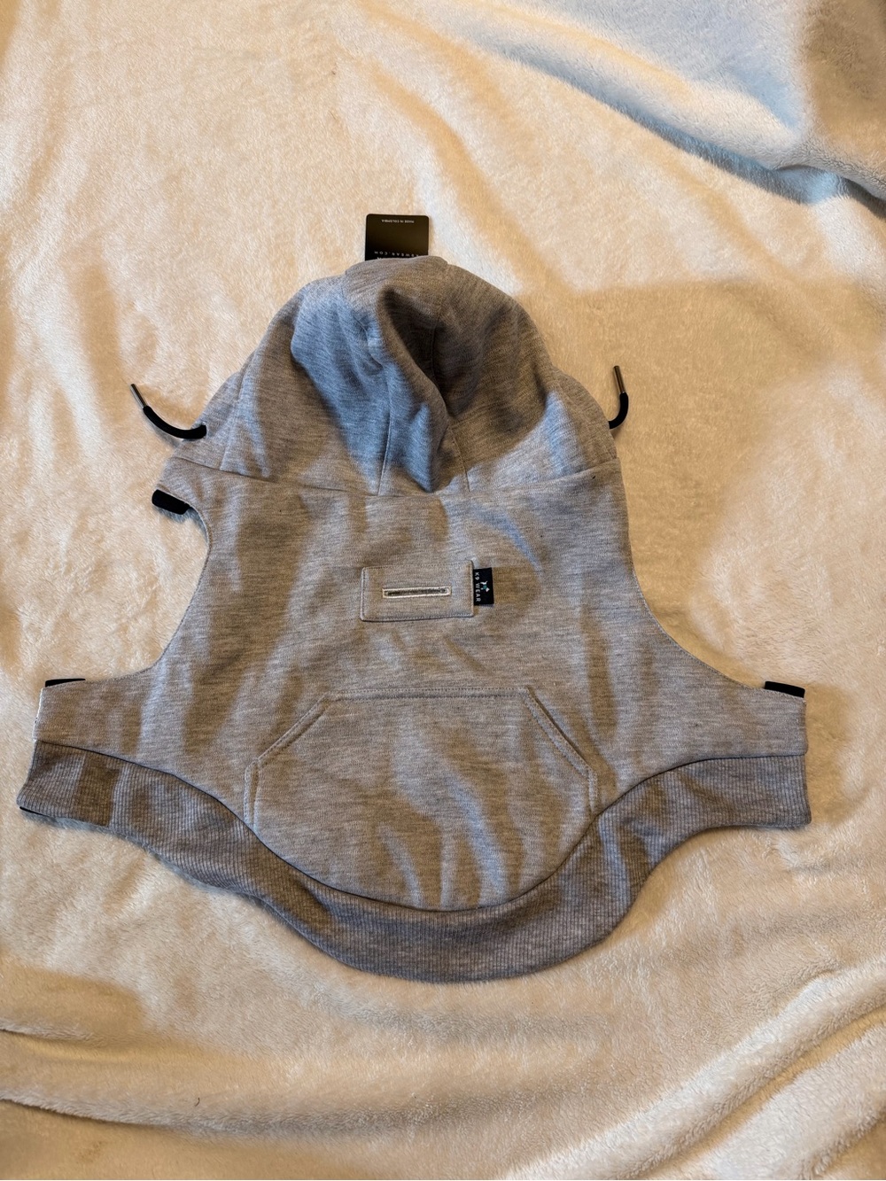 Heather Gray Dog Hoodie with Front Pocket
